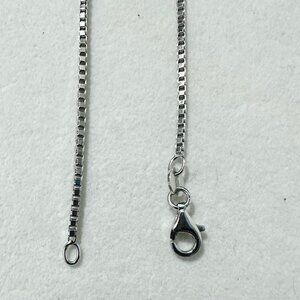 8 inch Sterling Silver and Rhodium Box Chain Bracelet